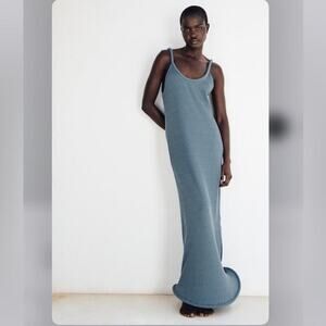 Zara Blue RIGID HEM DRESS Size Small